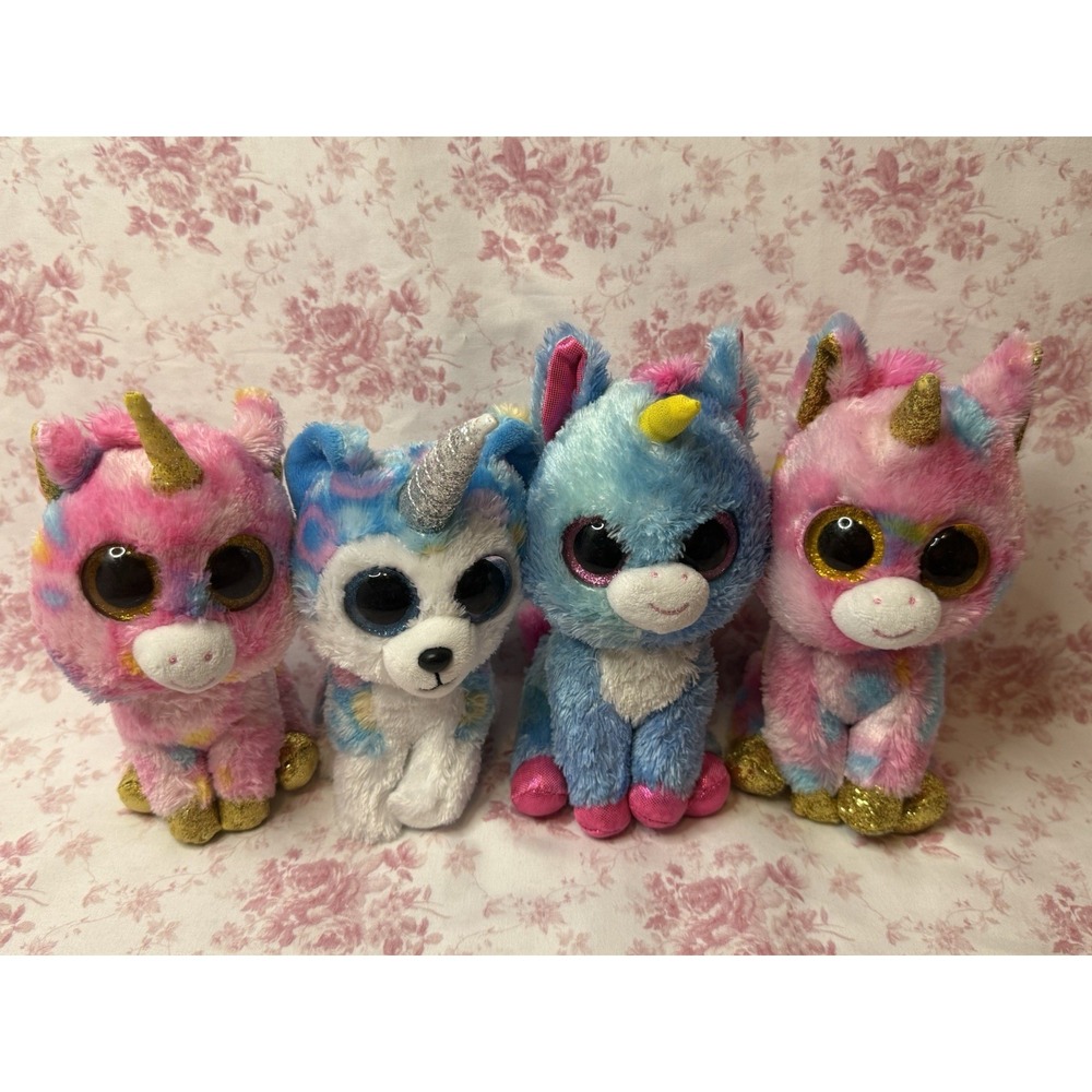 Ty Beanie Boos Unicorn Plush Lot Stitches Helena Fantasia Stuffed Animals
